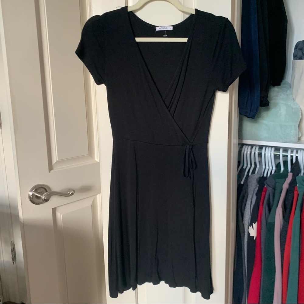 Antistar Black Wrap Dress